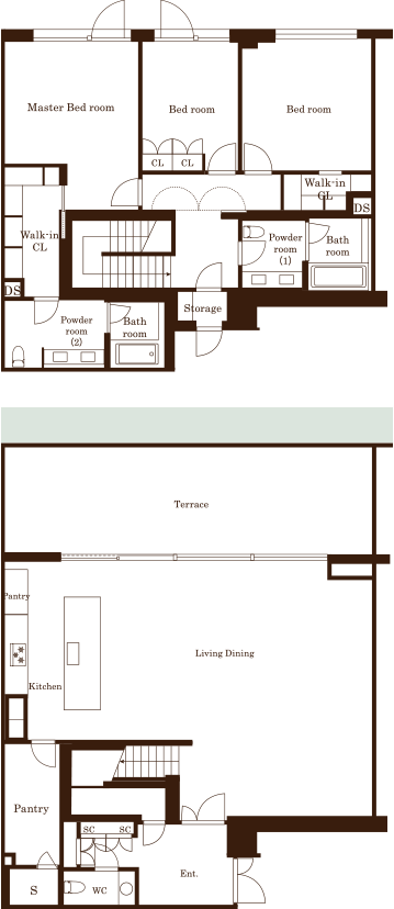 プライベートテラス付メゾネット付きプラン